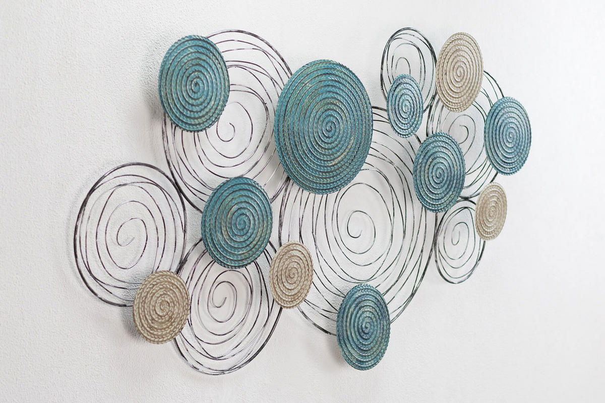 WANDDEKO Blau 114/63 cm - Blau, Metall (2/63/6cm) - KUNSTLOFT