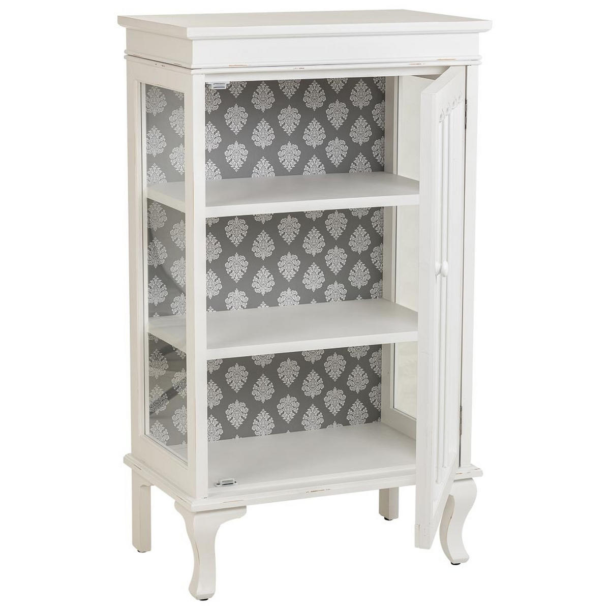 VITRINE aus Holz, weiß, 61x41x115cm - Weiß, Holz (65.5/114.5/40.5cm) - Wanderlust