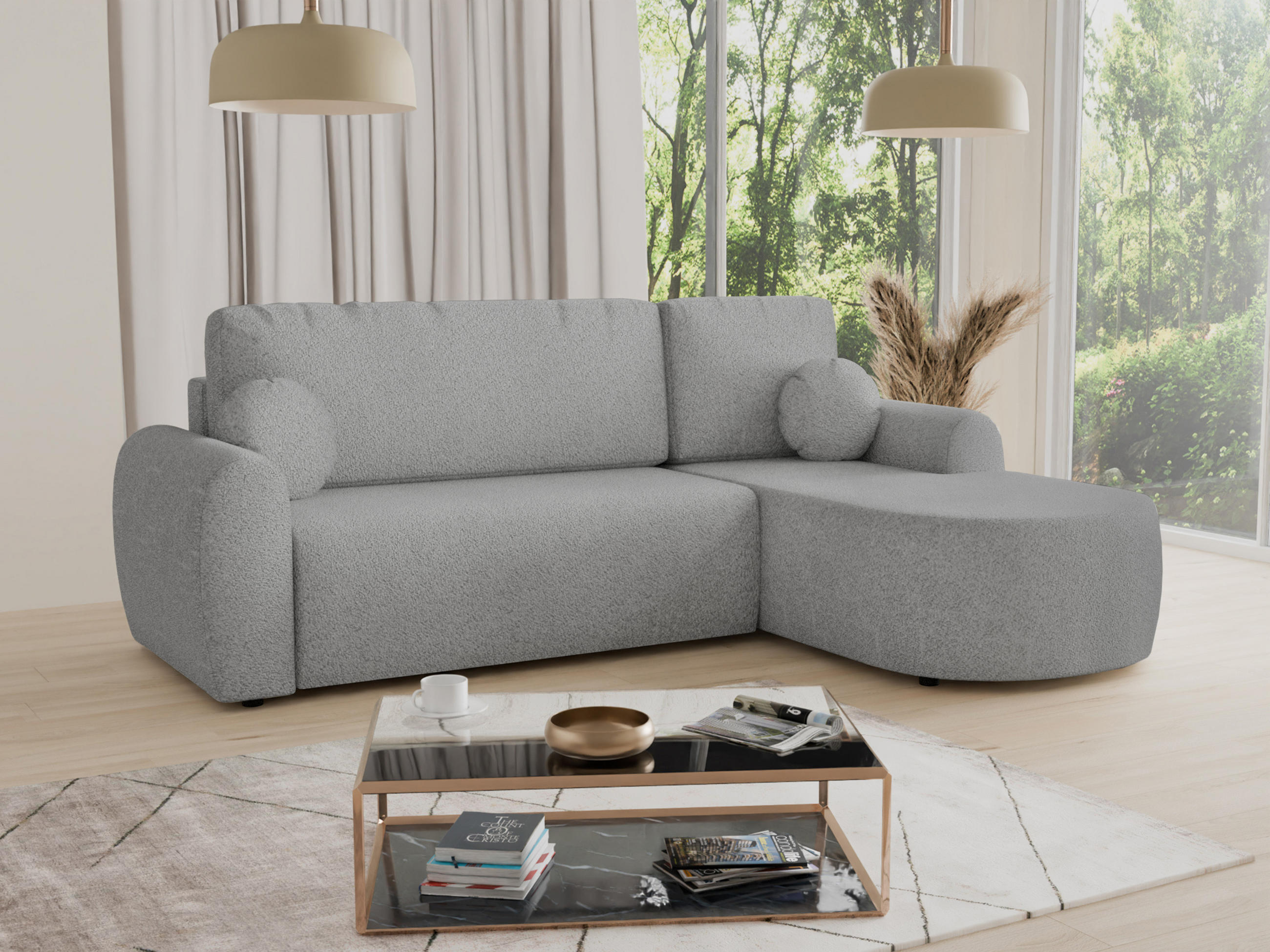 ECKSOFA Jazz, Seite: Rechts - Grau, Holz/Textil (240/160cm) - Sofnet