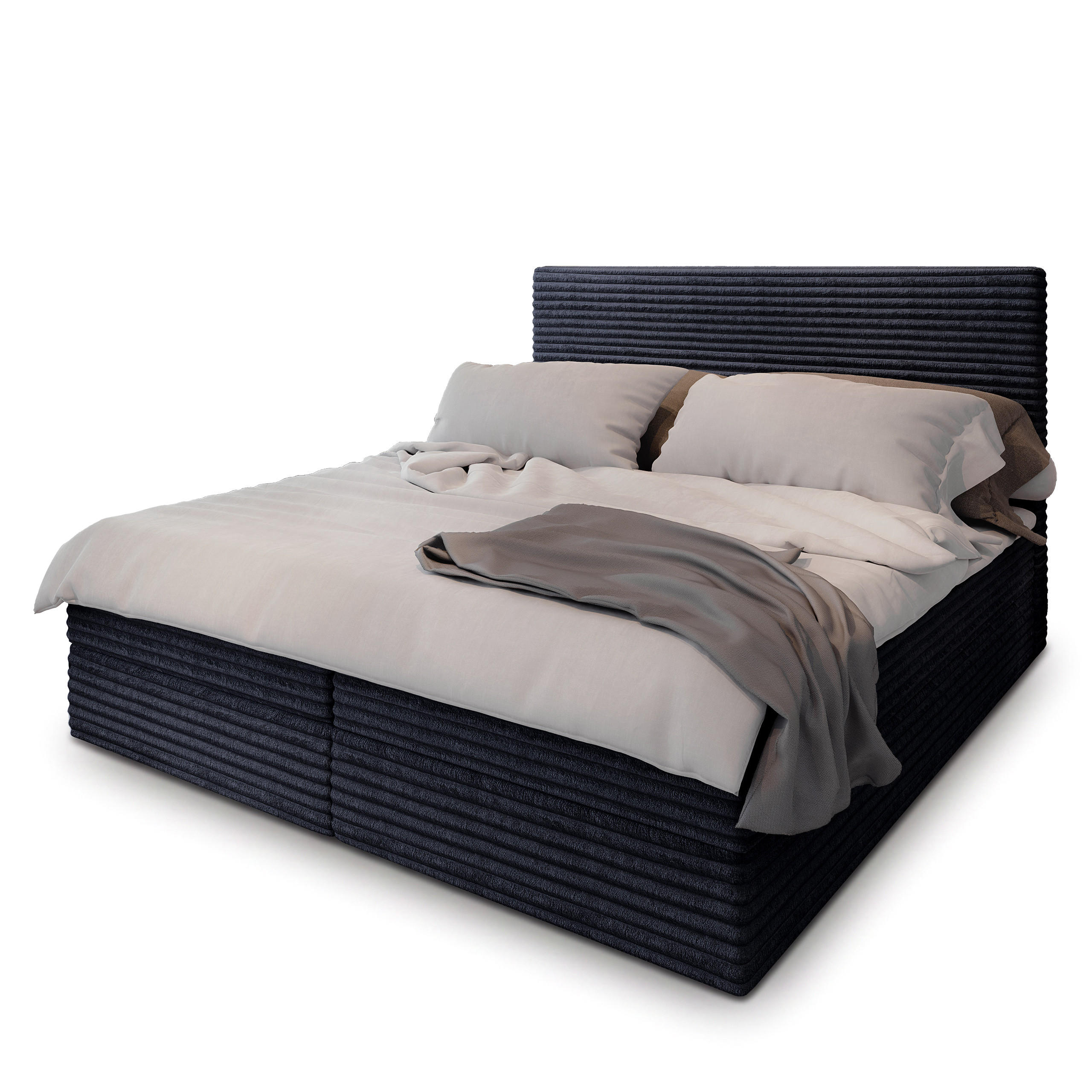 Masseno Boxbett Schwarz 200x200 cm