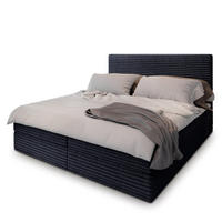 BOXBETT PISA 200x200 cm mit Matratze und Topper, H2+H3 - Schwarz - Schwarz, Holz (200/200cm) - MASSENO