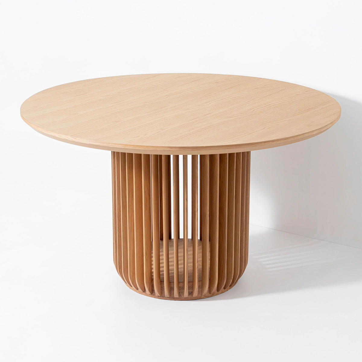 ESSTISCH Franz, Natur Massiveiche, Ø130 cm - Beige, Holz (130/130/76cm) - WOODEK