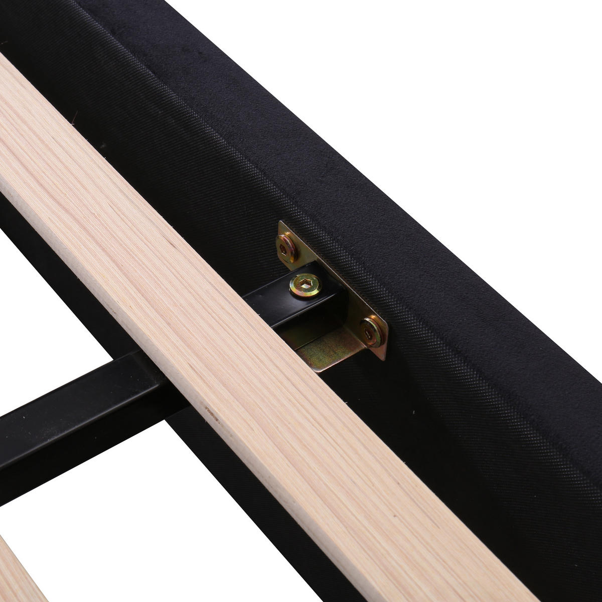 POLSTERBETT 180/200 cm in Schwarz Samt mit 2 Schubladen - Schwarz, Holz/Textil (180/200cm) - KOMHTOM