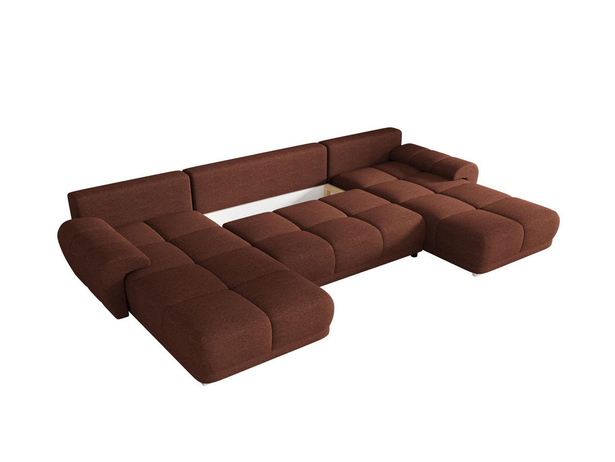 ECKSOFA BEGA U Links ARAGON 59 mit Schlaffunktion - Hellbraun, Textil (372/87/185cm) - Bedante