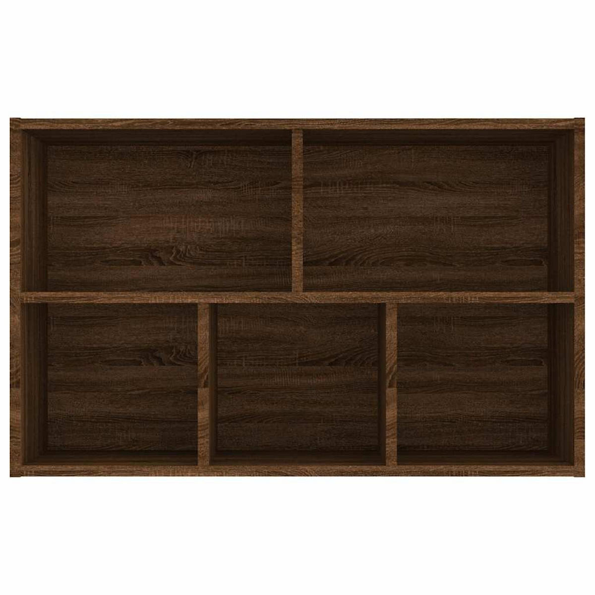 SIDEBOARD mit 5 Fächern 50/25/80 cm aus Holzwerkstoff Braun Eiche Dekor - Dunkelbraun, Holz (50/80/25cm) - vidaXL