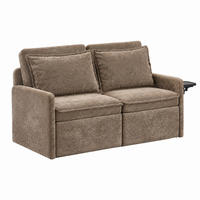 SOFA mit Schlaffunktion und verstellbarer Rückenlehne Braun Chenille - Braun, Holzwerkstoff (172.5/95/71cm) - Meubliv