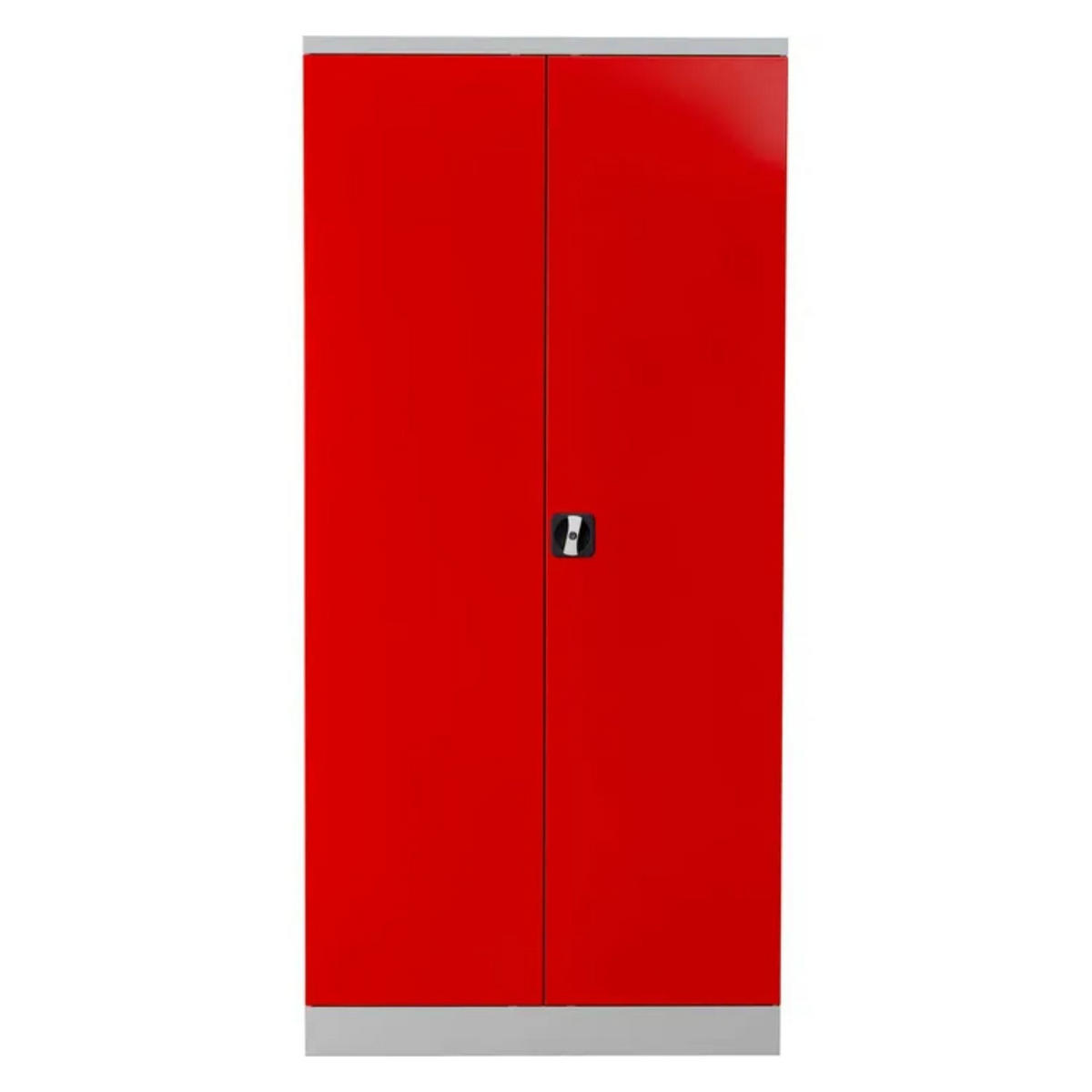 STAHLSCHRANK Bee mit 4 lackierten Fachböden 195x92x50 cm Korpusfarbe Lichtgrau Frontfarbe Feuerrot - Rot, Metall (92/195/50cm)