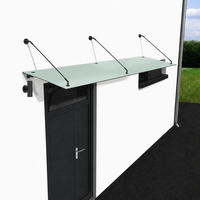 GLASVORDACH 230x90 cm Sicherheitsglas Edelstahl Satiniert Str-RAL7016 - Weiß, Glas (230/1.31/90cm) -  Glaswerk Westfalen