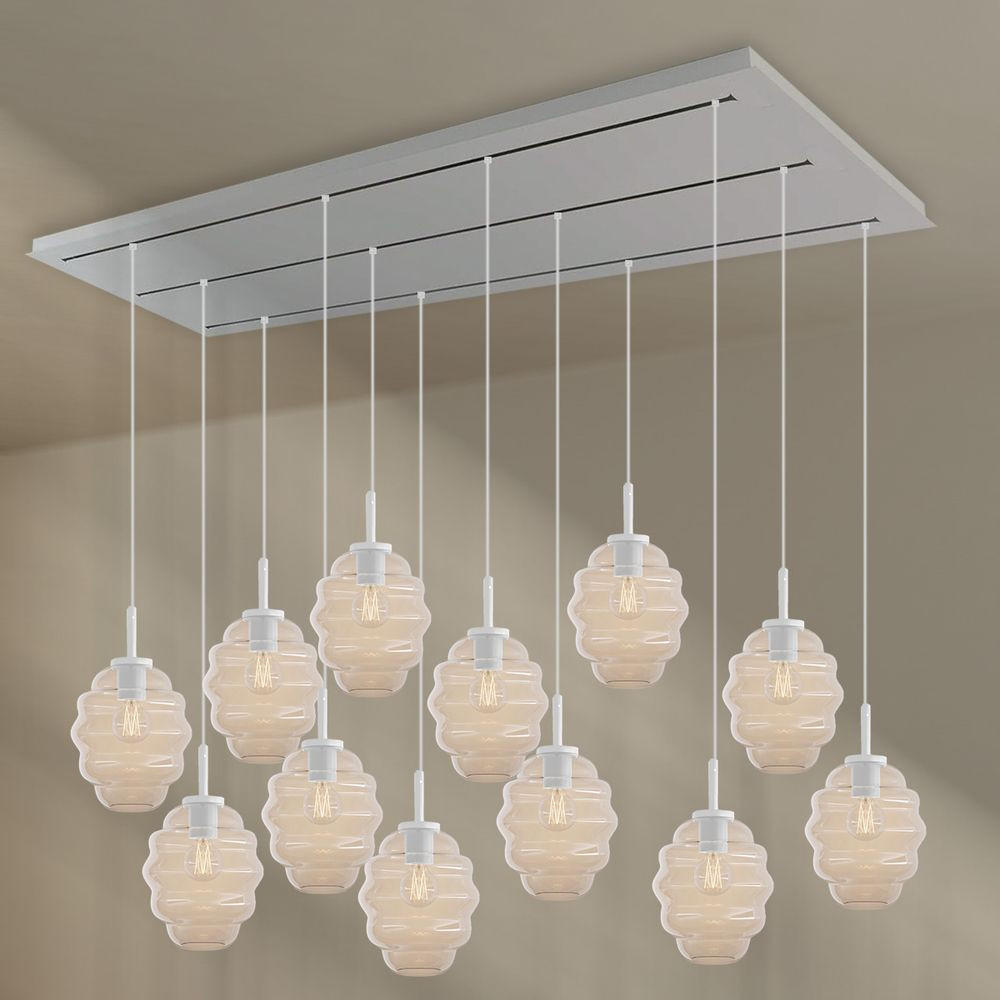 HÄNGELEUCHTE Echos 12-flammig Klar Ø 18cm - Klar/Weiß, Glas (18/18/20cm) - s.luce