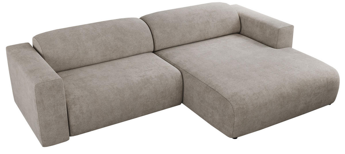 ECKSOFA PASADENA Beige Struktur - Rechts Seite - Beige/Schwarz, Kunststoff/Textil (180/288cm) - MKS