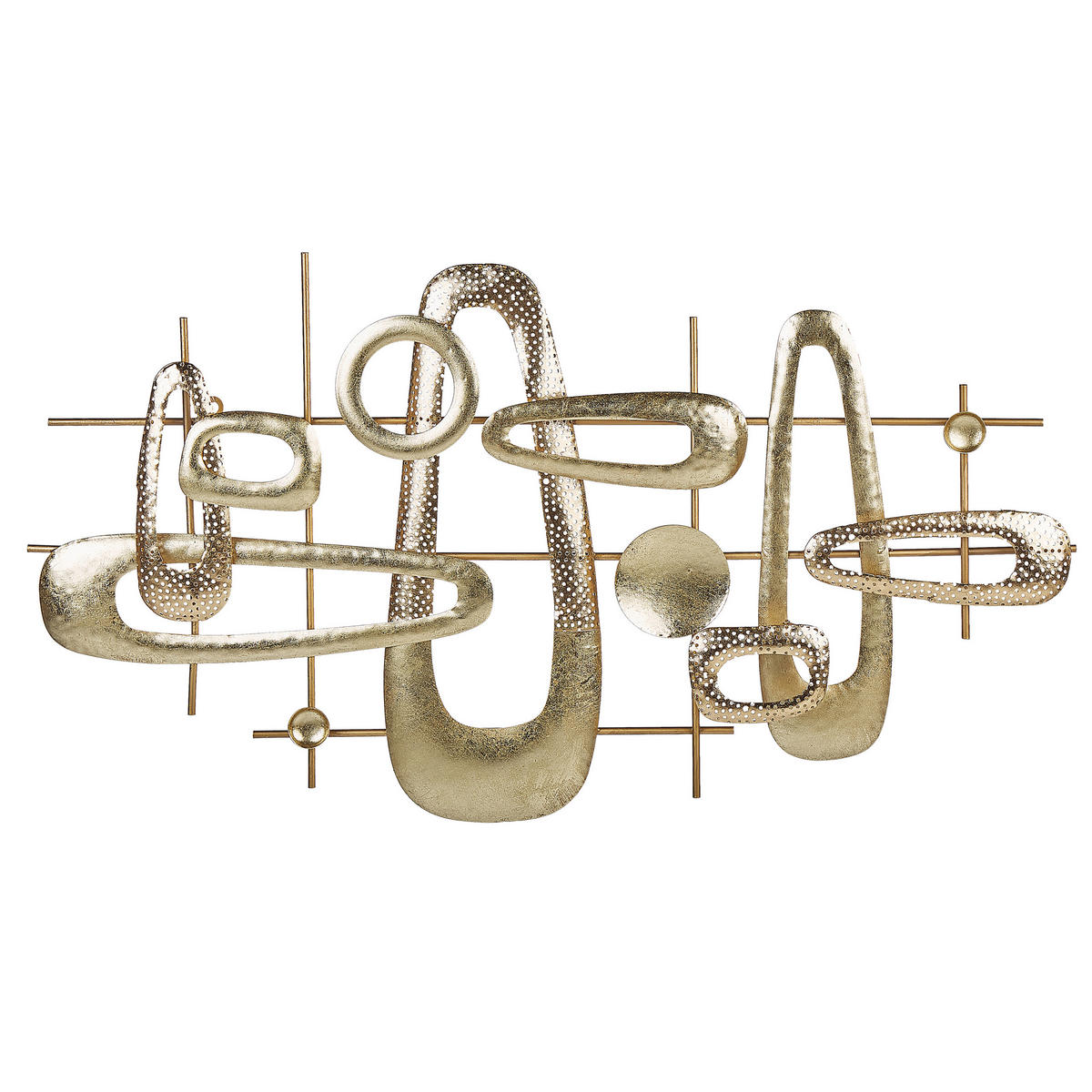 WANDDEKORATION Metall gold Manganese - Goldfarben, Metall (90/50/5cm) - Beliani