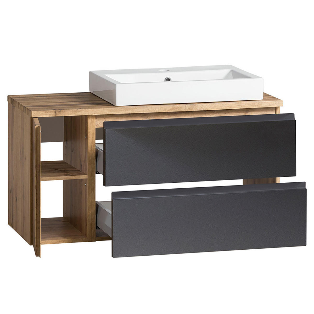 WASCHTISCH Vasto-03 - Braun/Grau, Holzwerkstoff (105/66/47cm) - Lomado