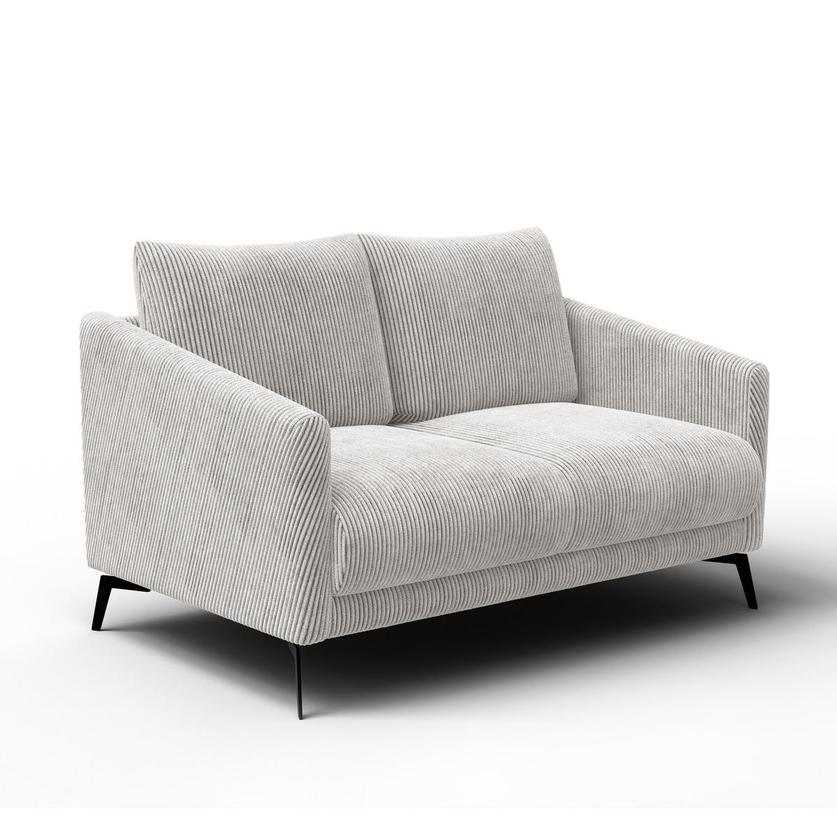SOFA VILT 2-Sitzer, perlweiß - Schwarz/Weiß, Holzwerkstoff/Textil (142/89/94cm) - Courtois Laville