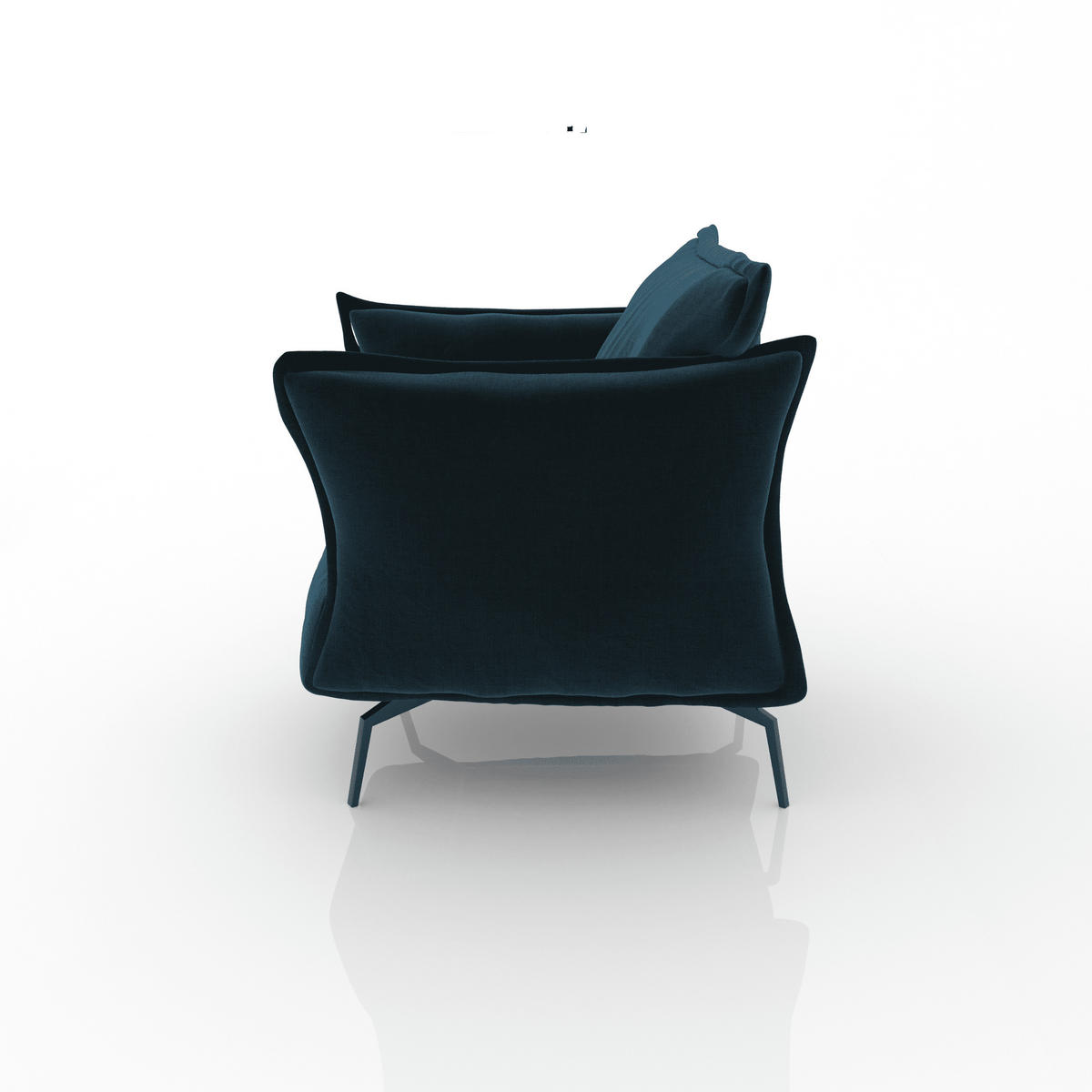 SESSEL Samt Pfauenblau 102cm - Blau/Hellblau, Textil (102/90/105cm) - Sia Home