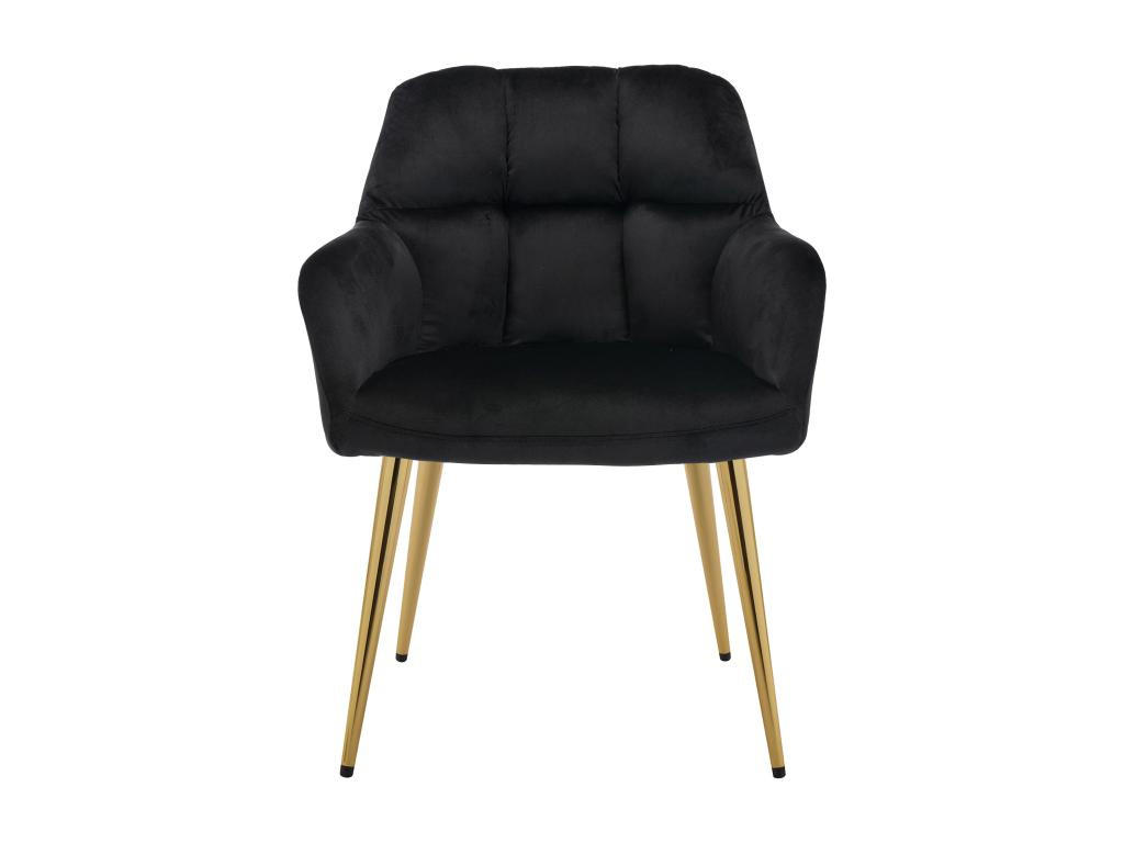 STUHL mit Armlehnen 2er-Set - Samt & goldfarbenes Metall - Schwarz - PEGA - Schwarz, Textil (62/78/58.5cm) - Pascal Morabito