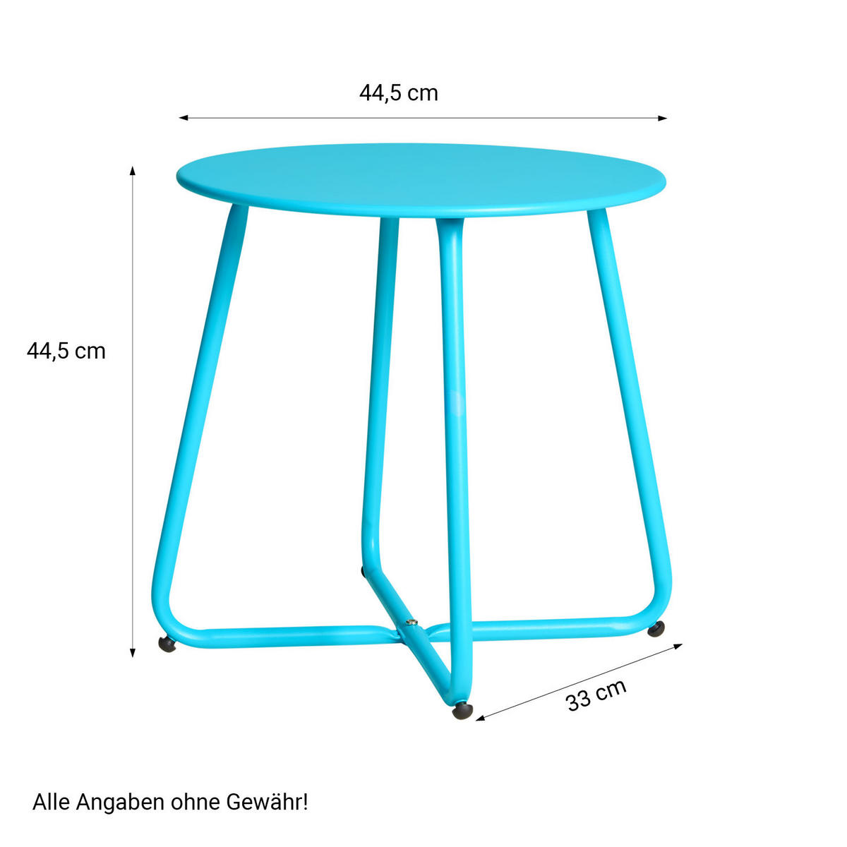 BEISTELLTISCH rund Metall Blau - Blau, Metall (45/44/45cm) - Homestyle4u
