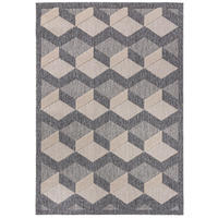 TEPPICH Beige In-Outdoor Geometrisch - Kurzflor Rechteckig - Grau - 80 x 150 cm - Beige/Grau, Textil (80/150cm) - Mazovia