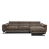ECKSOFA FIERO 4-Sitzer, dunkelbraun - Dunkelbraun/Schwarz, Holzwerkstoff/Textil (288/170cm) - Courtois Laville