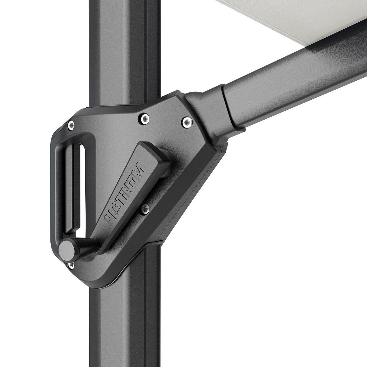 AMPELSCHIRM eckig 3 x 2 m Voyager T¹ Basic 360° kippbar hellgrau/anthrazit - Hellgrau, Metall (200/300cm) - Platinum