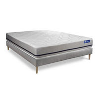 BETT Actilatex soft Latex und Memory-Schaum 160 x 195 cm h2 - Kit Bettgestell Grau - Beige/Grau, Karton/Holz (160/195cm) - ACTISOM