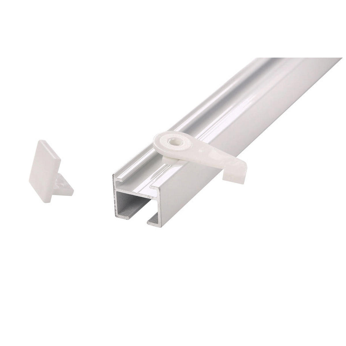 GARDINENSCHIENE 1-lauf Square - Weiß, Metall (600cm) - Deco-Raum