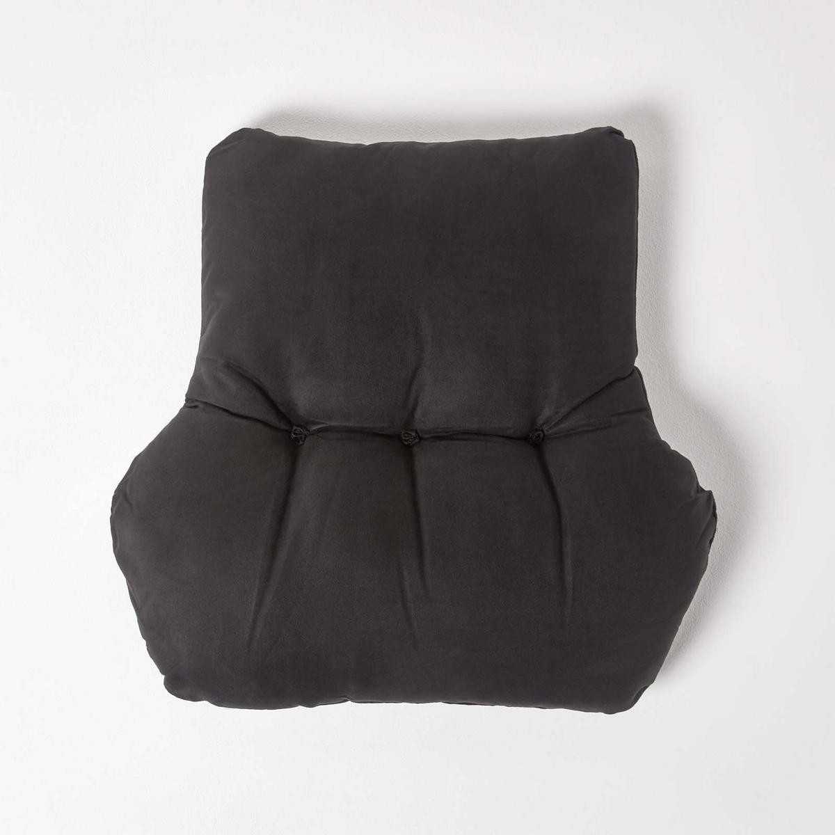 RÜCKENKISSEN schwarz 68/58 cm – Stützkissen für Sessel, Velours - Schwarz, Textil (68/15cm) - Homescapes
