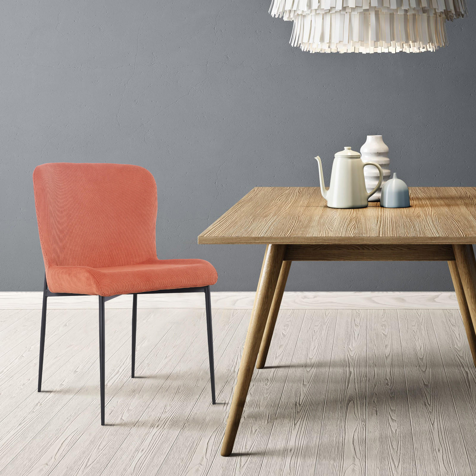 ESSZIMMERSTÜHLE 2er Set FREDDIE Rostrot - Rot, Textil (48/83/56cm) - SVITA
