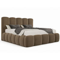 POLSTERBETT TEDDY 180x200 cm in Braun, gepolstertes Kopfteil, Lattenrost, Bettkasten, Velvet-Stoff - Braun, Holz/Textil (180/200cm) - EMLAR Home