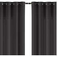 VORHANG 2er Set Blickdicht dunkelgrau 140/245 cm mit Ösen - Dunkelgrau, Textil (140/245cm) - wometo