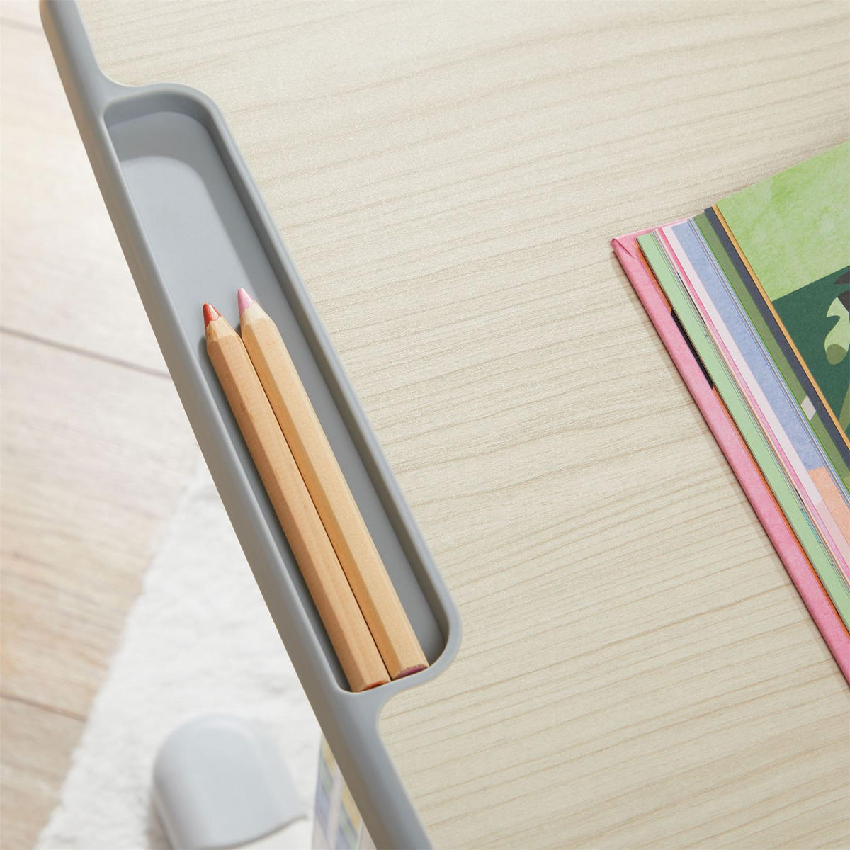 KINDERSCHREIBTISCH VITA - Grau/Sonoma Eiche, Holzwerkstoff/Metall (67/54/48cm) - CARO-Möbel