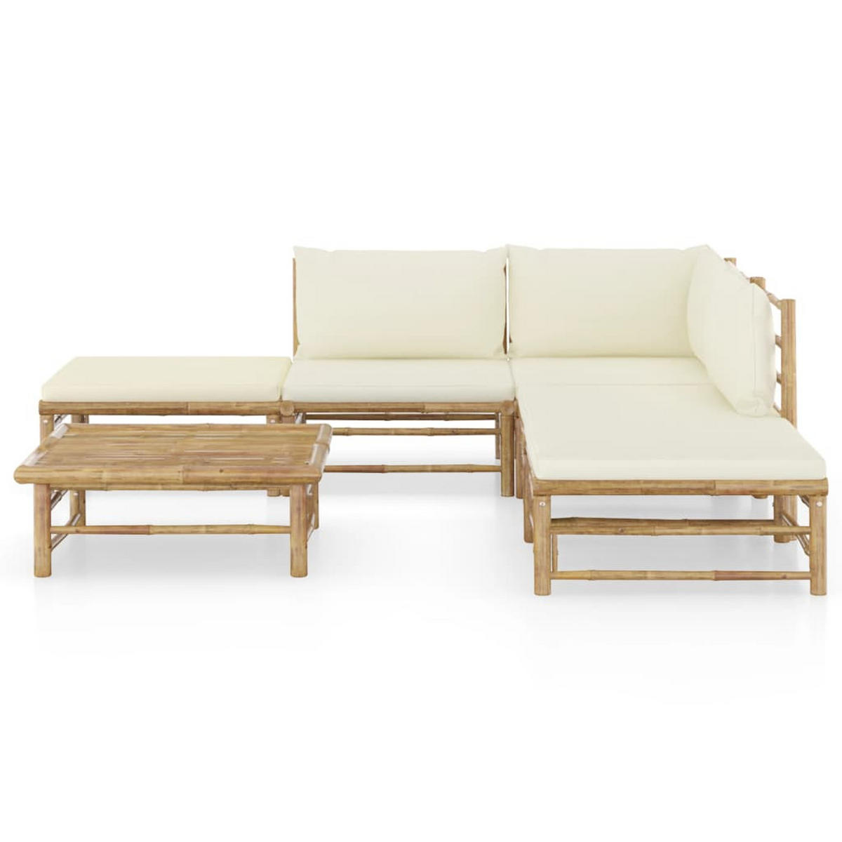 GARTENSET Rengel 6-teilig - Weiß, Naturmaterialien - Nettlife