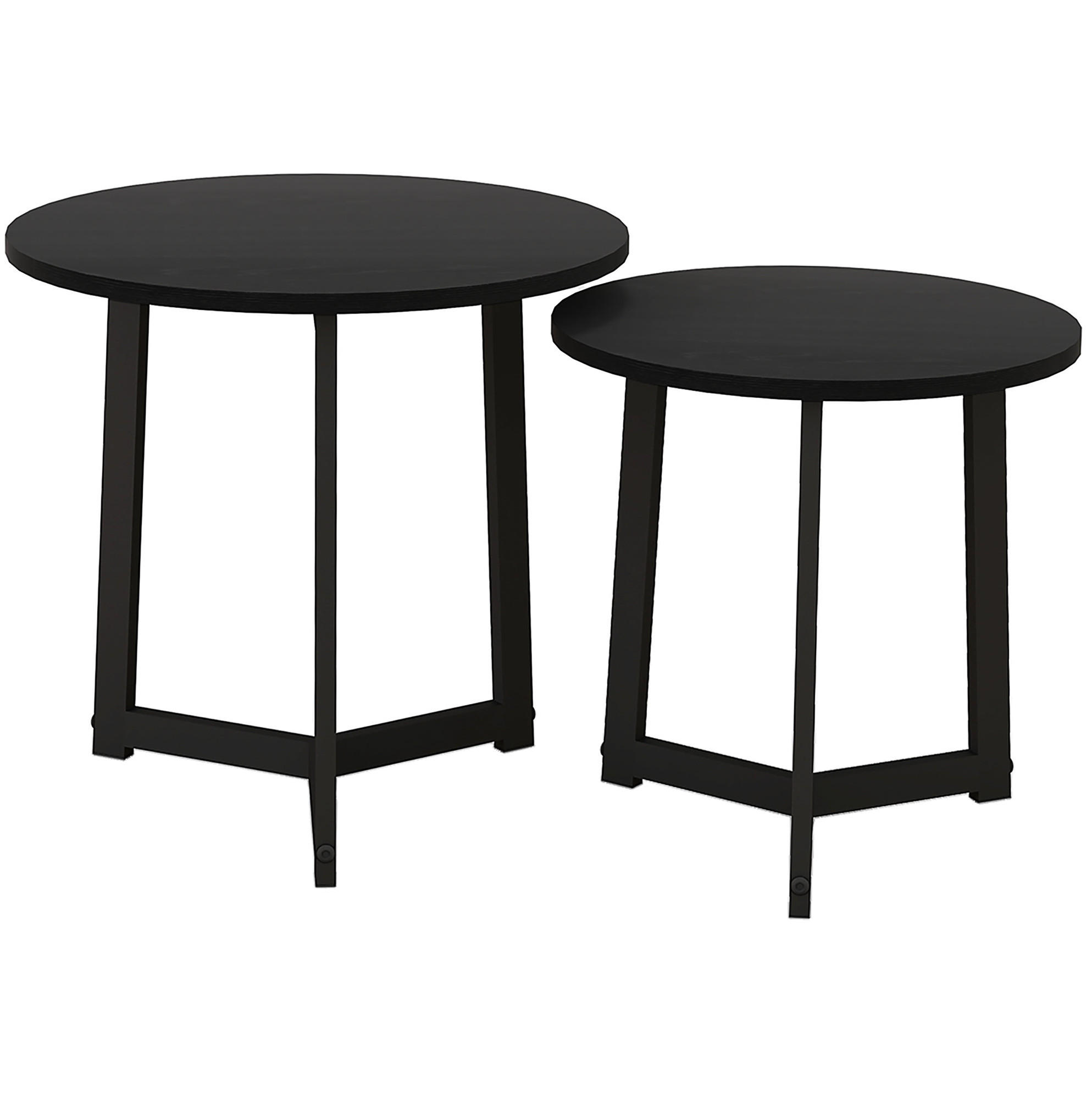 COUCHTISCH 2er-Set 48/40 x 45/40 cm in Schwarz, ineinanderschiebbar - Schwarz, Metall (48/48/45cm) - Flora Grace