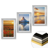 WANDBILDER 3er Set - 20x30 cm Silberner Rahmen - Landschaften aus Bergen und Meeren im Westen - Silberfarben, Kunststoff (20/30cm) - ArtPrintCave