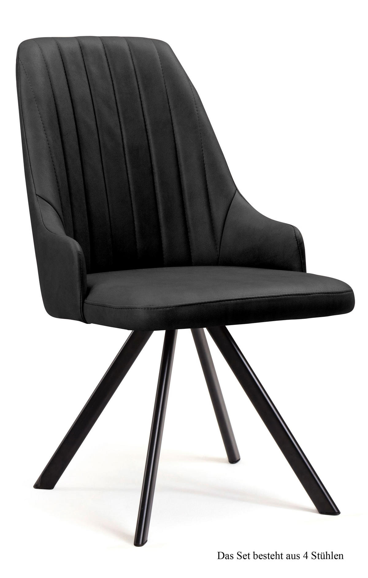 ESSZIMMERSTUHL drehbar (4er-Set) Devyn 52x91x60 Schwarz/Anthrazit - Anthrazit/Schwarz, Kunststoff (60/91/52cm) - 58aufmkessel