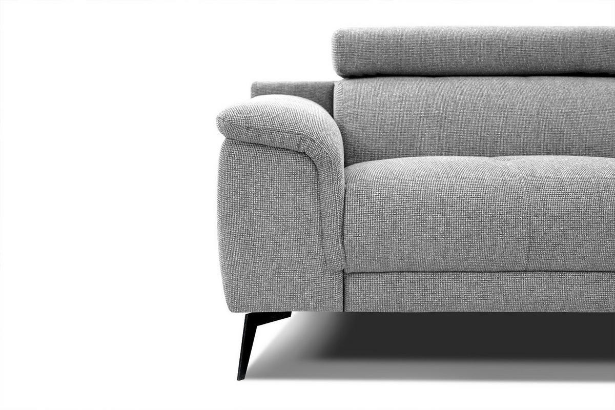 SOFA FIERO 2-Sitzer, silberfarben - Silberfarben/Schwarz, Holzwerkstoff/Textil (170/82/103cm) - Courtois Laville