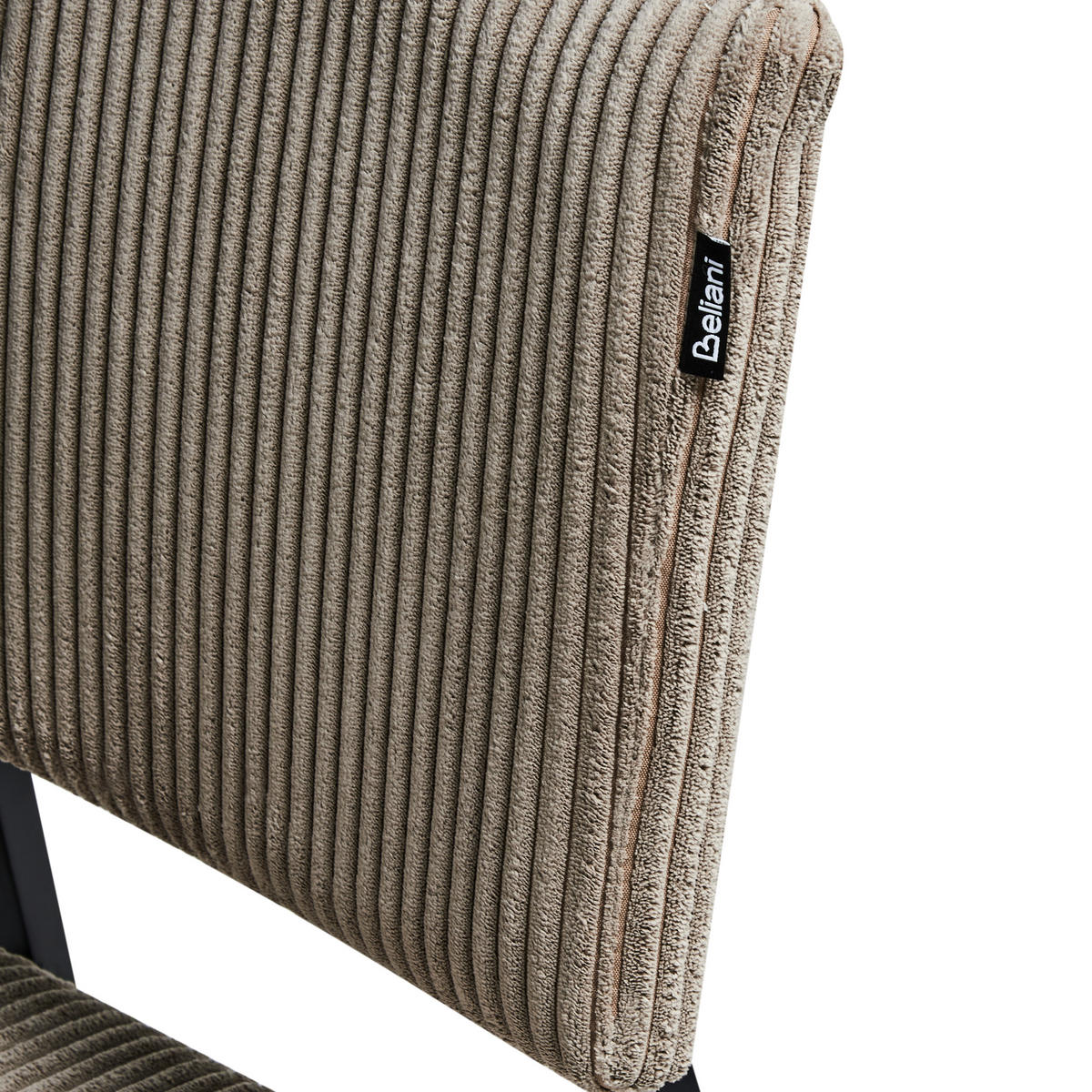 ESSZIMMERSTUHL 2er-Set Taupe Sturgis - Taupe/Schwarz, Textil (47/87/54cm) - Beliani