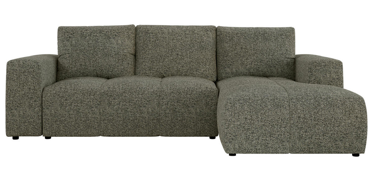 ECKSOFA MONIVA Grau Strukture - Rechts - Schwarz/Grau, Textil (266/164cm) - MKS