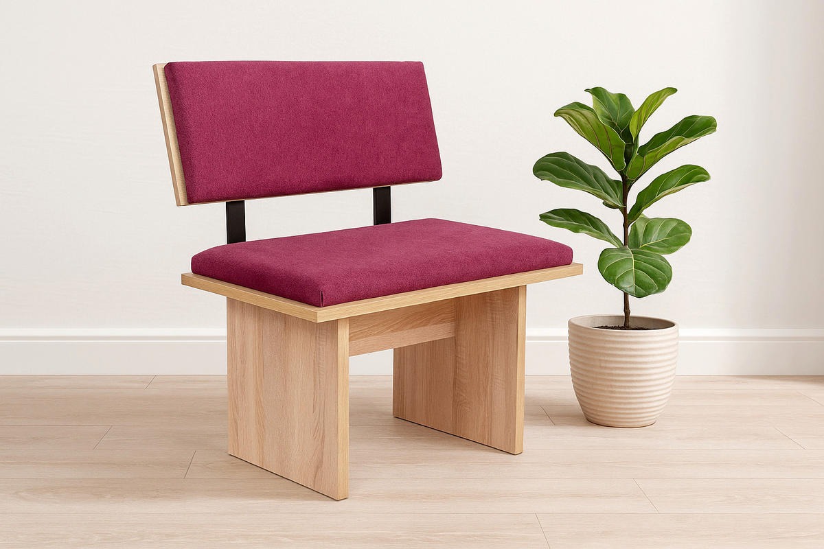 SITZBANK Die Stilvolle - Eichefarben/Violett, Holzwerkstoff/Textil (48/85/85cm) - Kundler Home