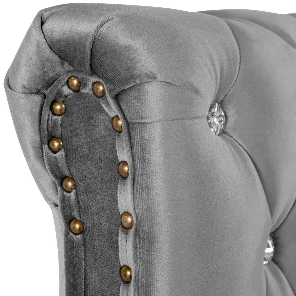 POLSTERBETT 180/200 cm grau mit höhenverstellbarem Kopfteil und Lattenrost - Grau, Textil (180/200cm) - OKWISH