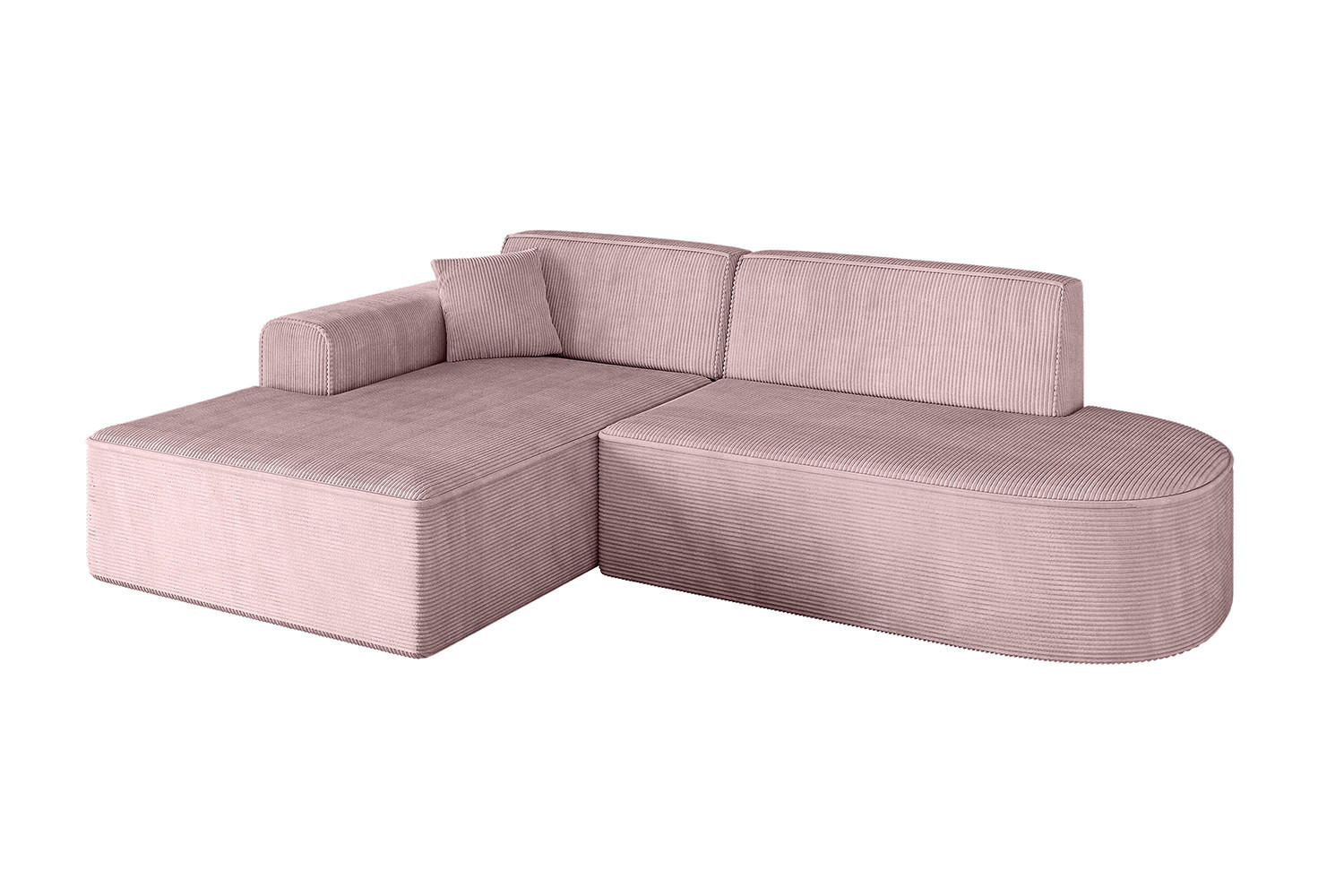 ECKSOFA Ottomane Links IREA-L1-v3 - 232x165x77 cm Rosa - Rosa, Holzwerkstoff/Textil (232/165cm) - ALTDECOR
