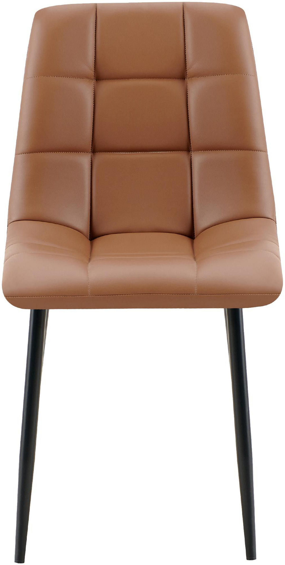 STUHL Lederlook Dunkelbraun - Dunkelbraun/Schwarz, Textil/Metall (45/84/55cm) - CLP