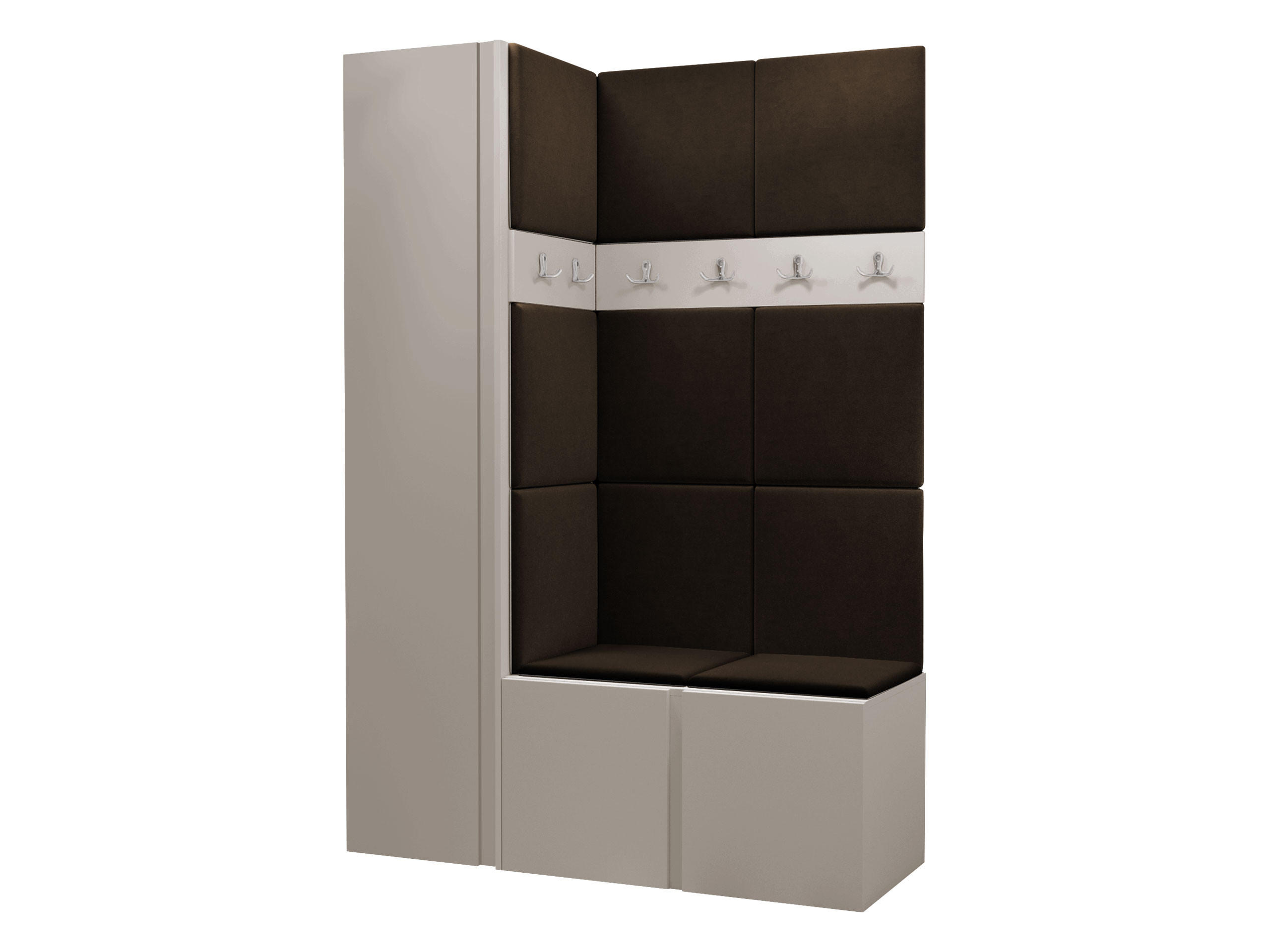 GARDEROBEN-SET Orion IX - Kaschmir/Braun, Holzwerkstoff/Kunststoff (124/186/46cm) - MIRJAN24