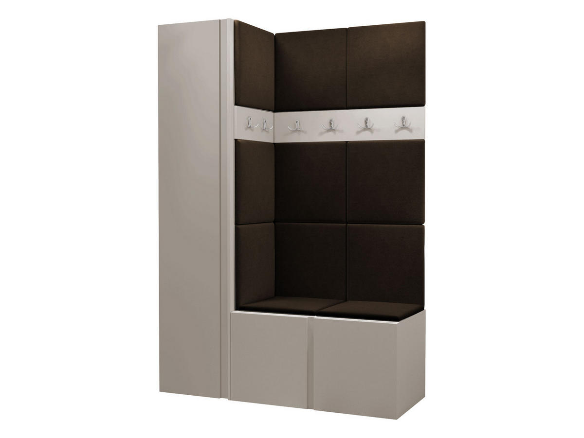 GARDEROBEN-SET Orion IX - Kaschmir/Braun, Holzwerkstoff/Kunststoff (124/186/46cm) - MIRJAN24