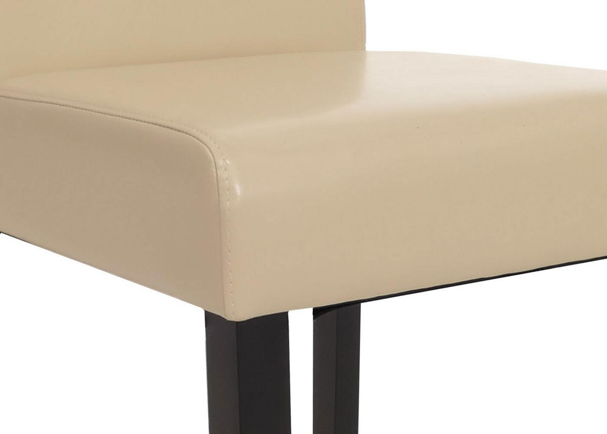 ESSZIMMERSTUHL 6er-Set klassisch und zeitlos 90x43x56cm Sitzhöhe 45cm Leder dunkle Beine Creme - Beige, Leder (43/90/56cm) - CHEFGASTRO