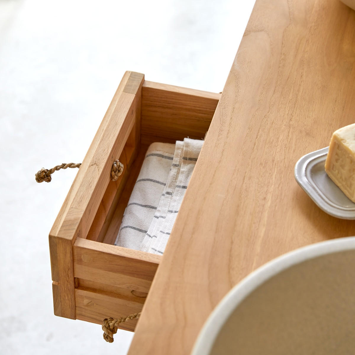 WASCHTISCHUNTERSCHRANK Minimalys Natur aus Teak - Naturfarben, Holz (145/78/50cm) - Tikamoon