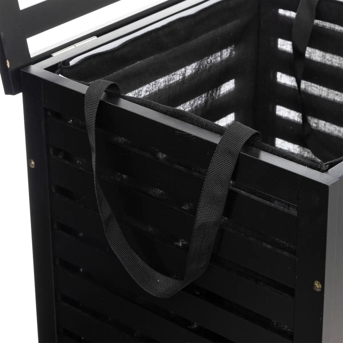 WÄSCHEKORB Bambus Sicela 40/38/58 cm - Schwarz, Holzwerkstoff (38/58/40cm) - 5five Simply Smart