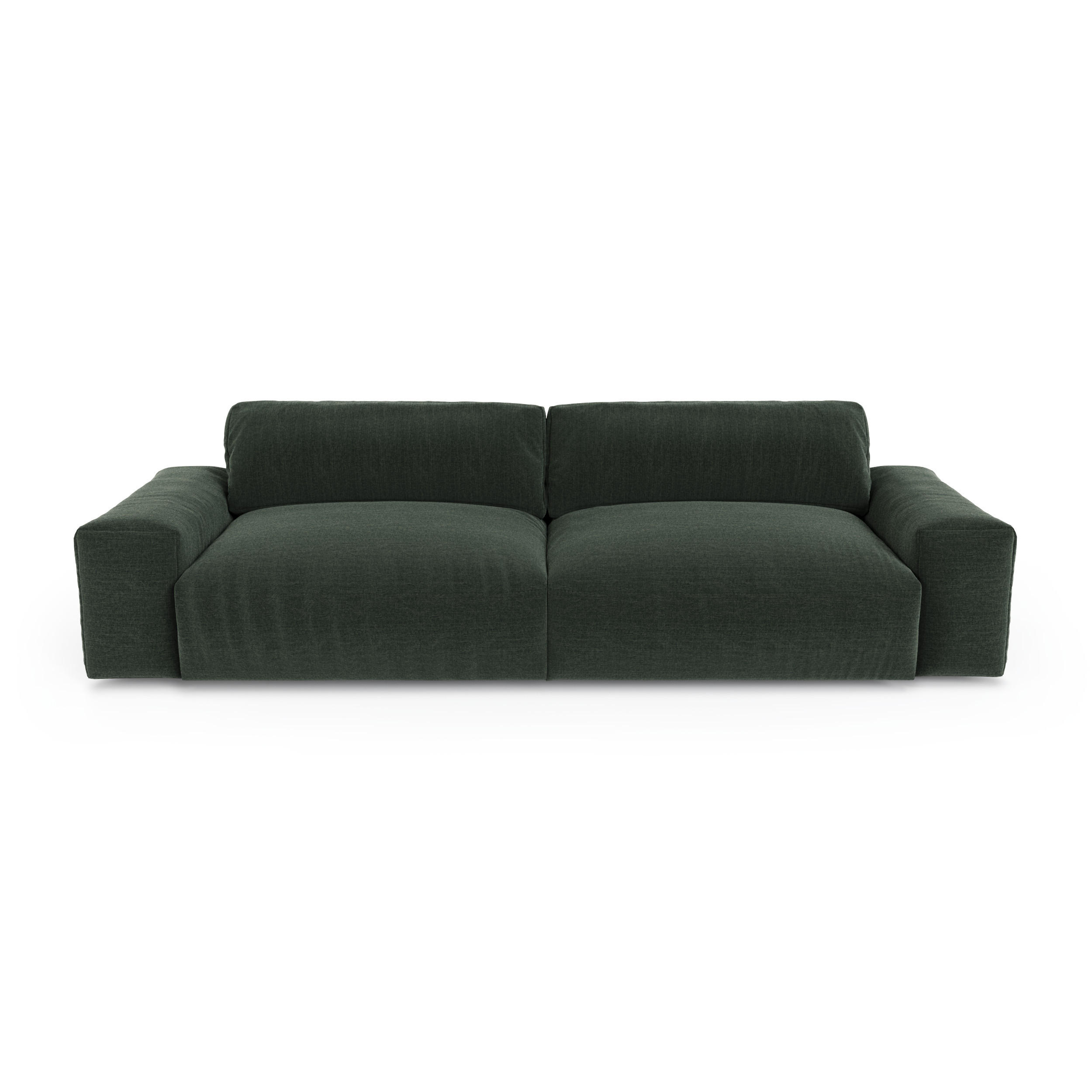 SOFA 3-SITZER Rastergewebe mit weichem Griff Khakigrün 220cm - Olivgrün/Grün, Textil (220/47/120cm) - Sia Home