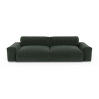 SOFA 3-SITZER Rastergewebe mit weichem Griff Khakigrün 220cm - Grün, Textil (220/47/120cm) - Sia Home