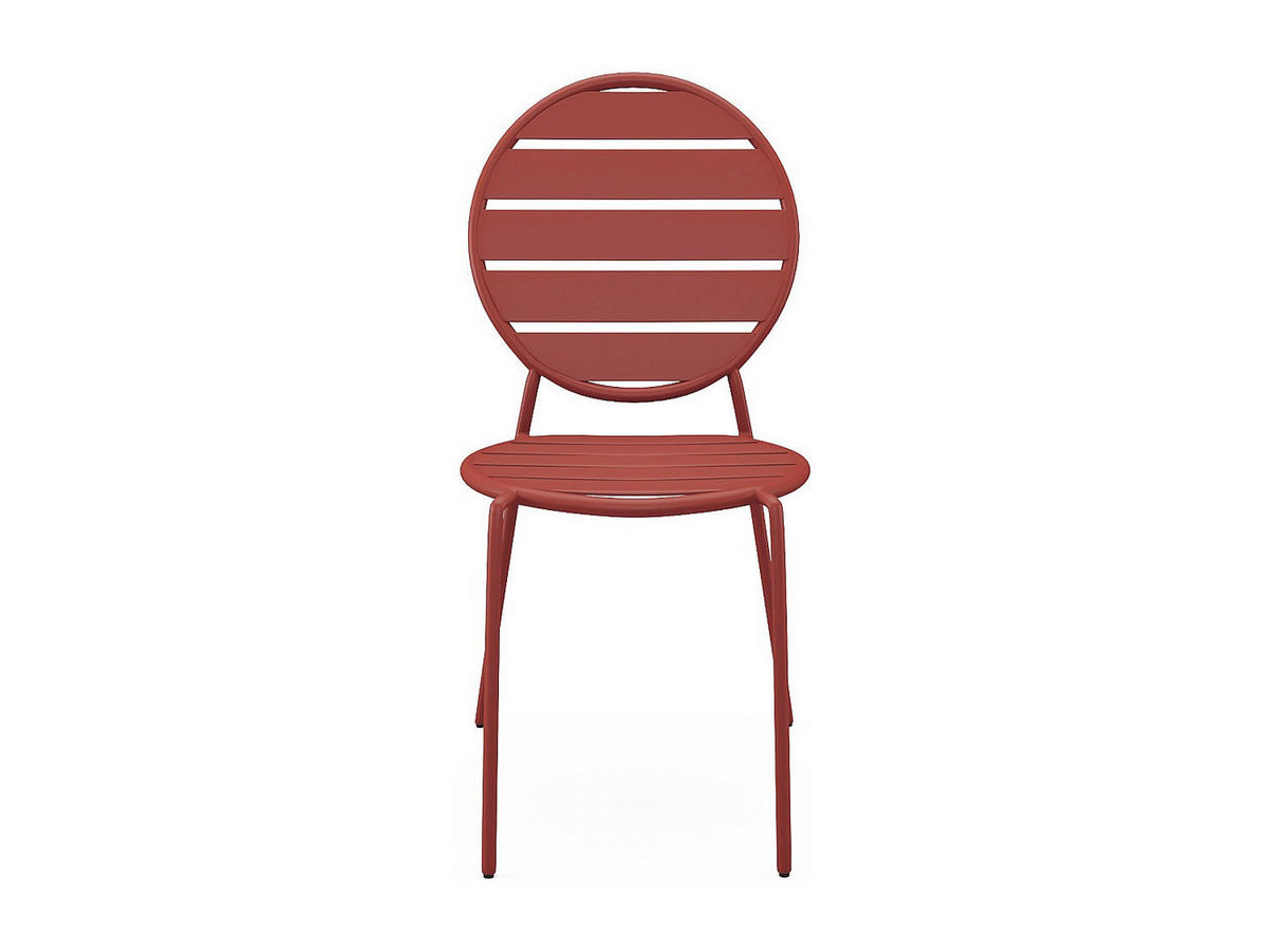 GARTENSTUHL stapelbar 4er-Set - Metall - Terracotta - MONTEFARO von MYLIA - Braun, Metall (46.5/87.5/55.5cm) - Vente-Unique