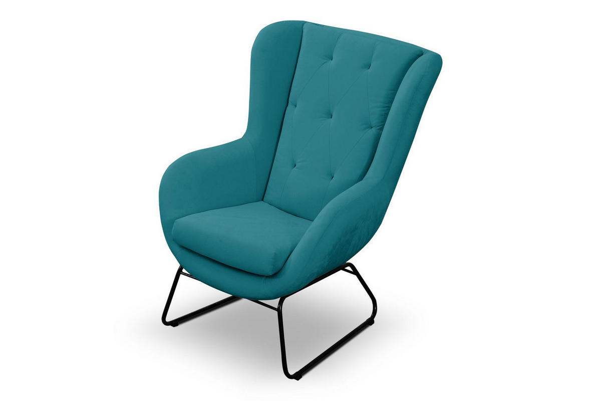 SESSEL Artemis In Kronos - Türkis, Holzwerkstoff/Textil (80/105/100cm) - Fun Möbel